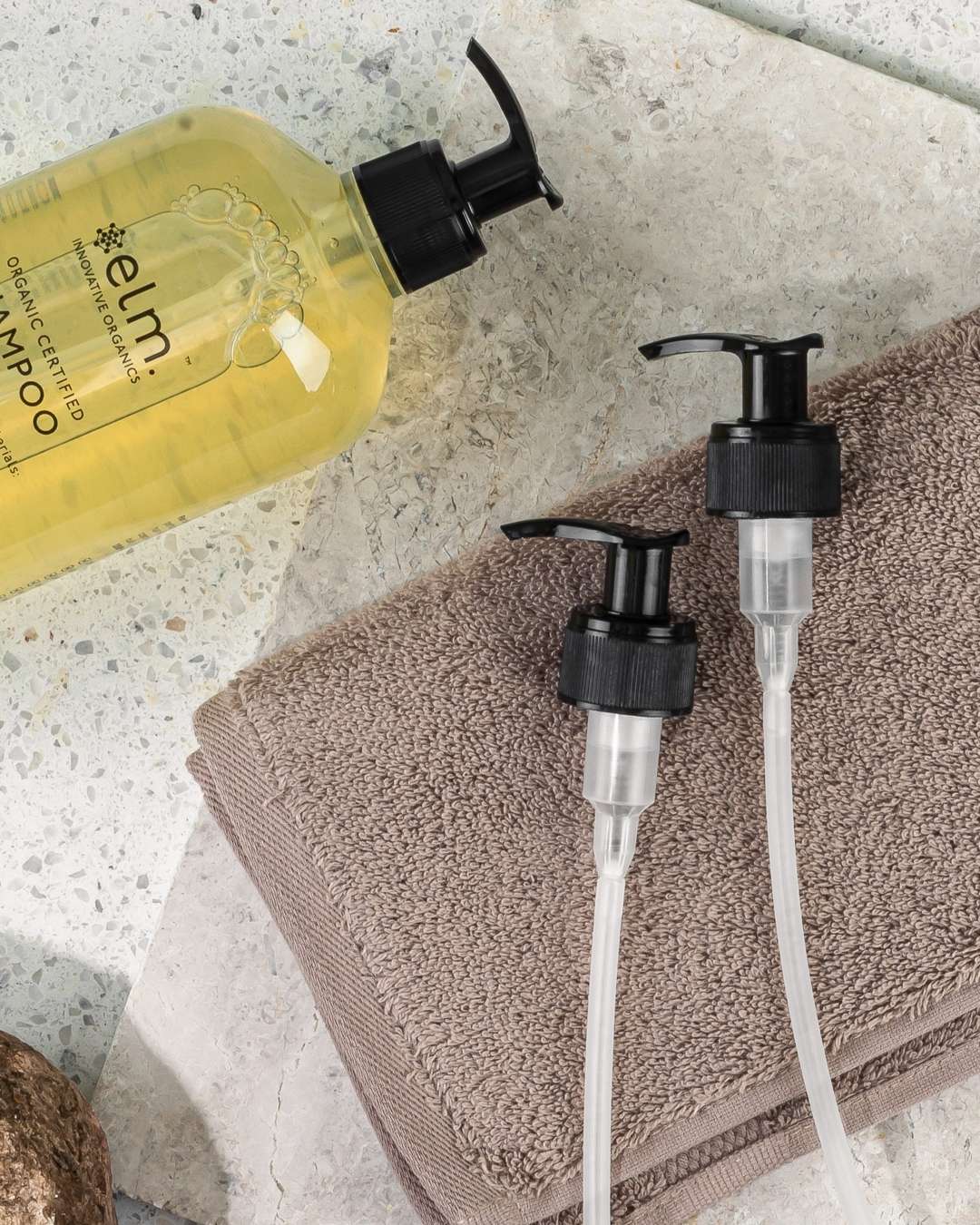 elm organics reuse pumpe til 1L flasker, hÄndsÄpe, dusjsÄpe og shampoo