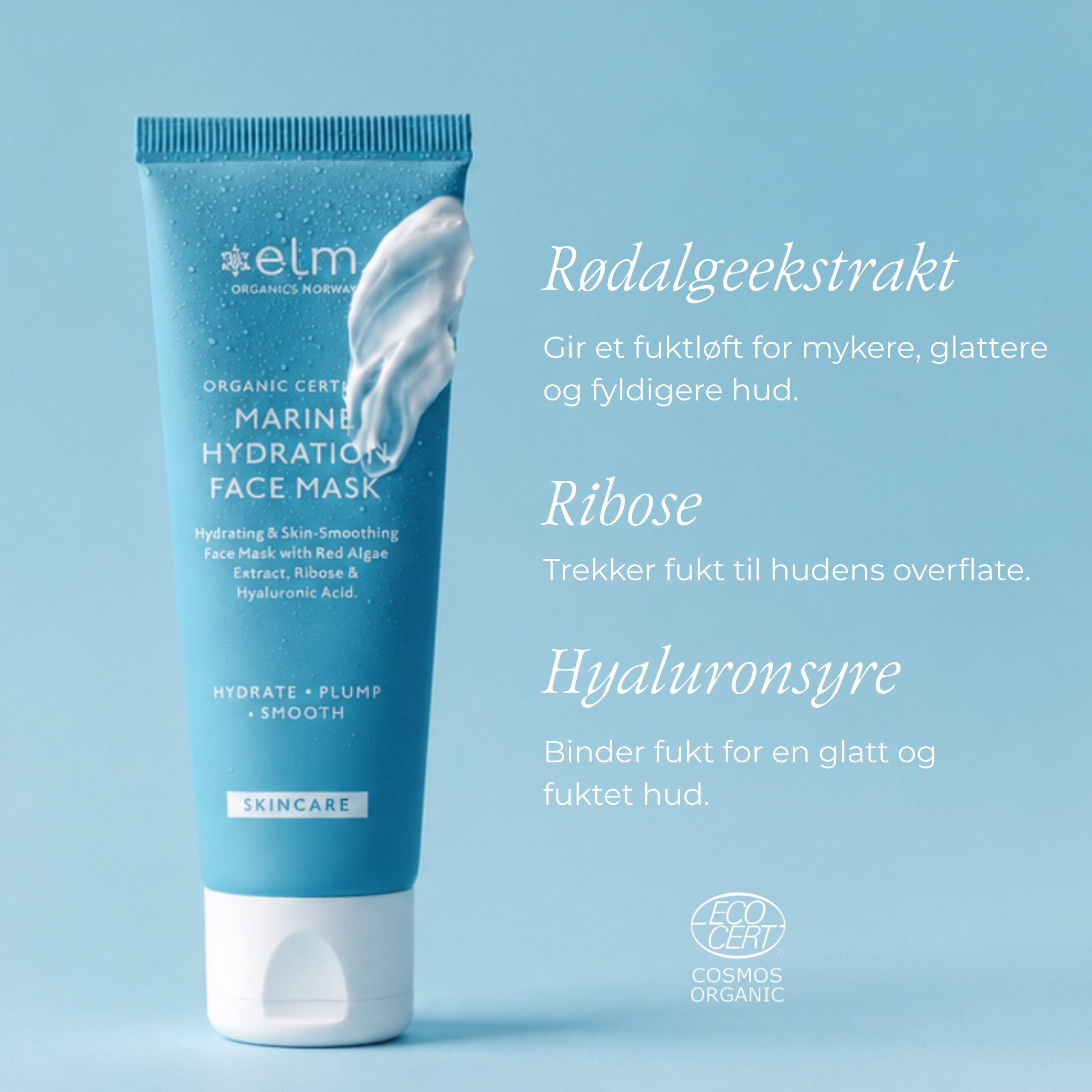 Ingredienser: rødalgeekstrakt, ribose og hyaluronsyre